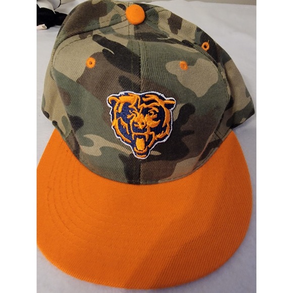 Vintage Chicago Bears Camo SnapBack Hat AJD Team NFL One Size Embroidered - Picture 2 of 5